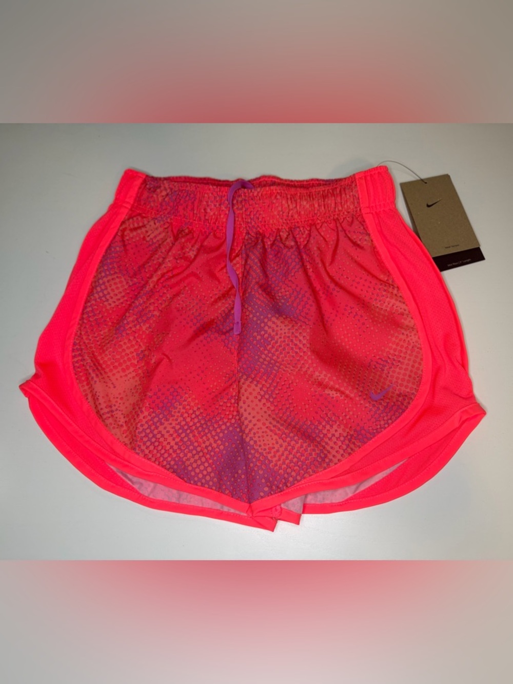 Nike Tempo Dri-FIT Running Shorts Womens XS Neon Pink Purple Dot IB8842-675 NEW